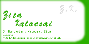 zita kalocsai business card